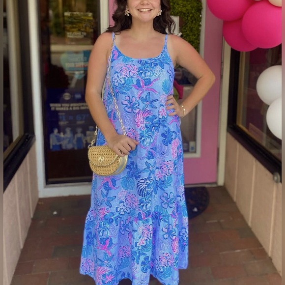LILLY PULITZER Amerie Linen Midi Dress - Picture 4 of 13